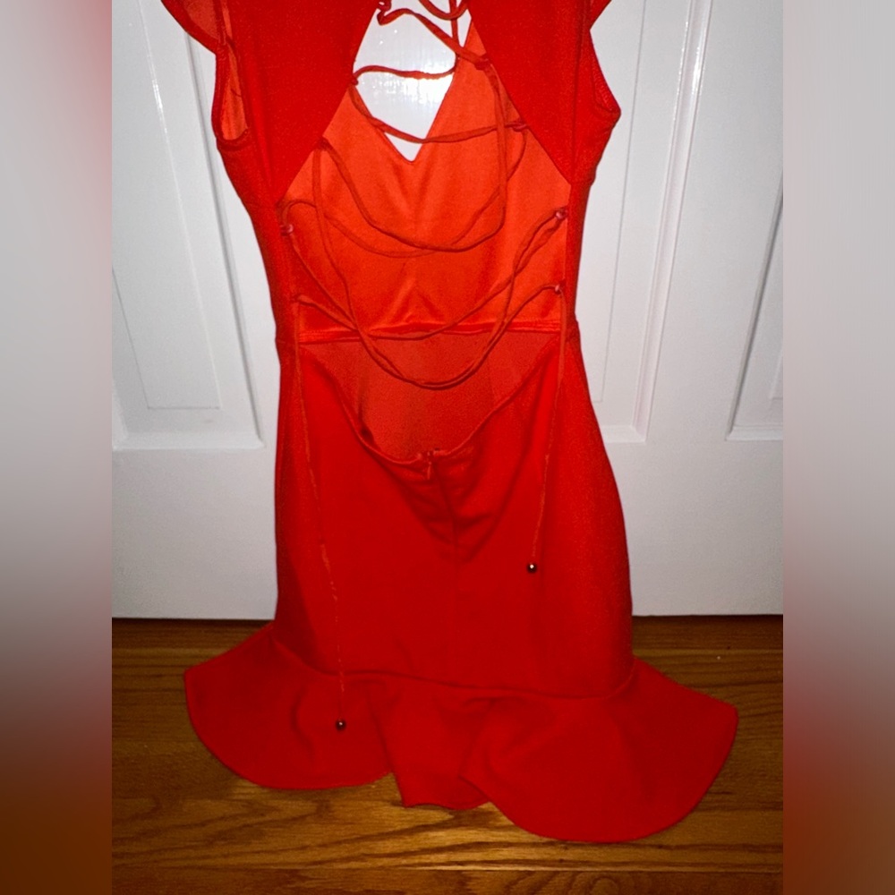 Hello Molly Red Ruffle Mini Dress - Picture 10 of 12